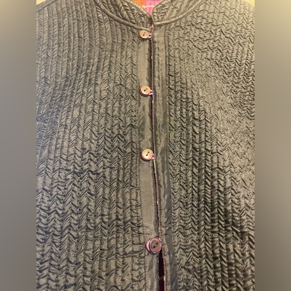 Vintage Handmade Women’s Reversible Purple & Black Jacket Hand Crafted - XL - Picture 8 of 10